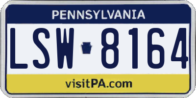 PA license plate LSW8164