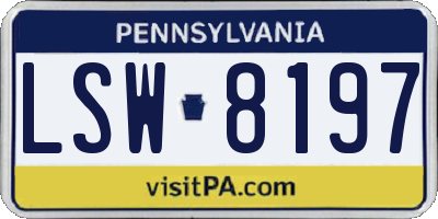 PA license plate LSW8197