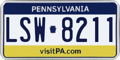 PA license plate LSW8211