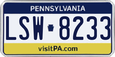 PA license plate LSW8233