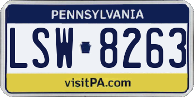 PA license plate LSW8263