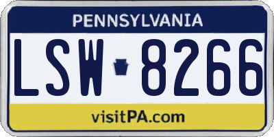 PA license plate LSW8266