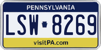 PA license plate LSW8269