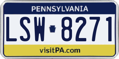 PA license plate LSW8271