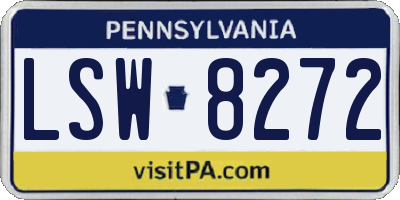 PA license plate LSW8272