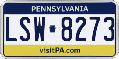 PA license plate LSW8273