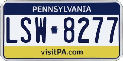 PA license plate LSW8277
