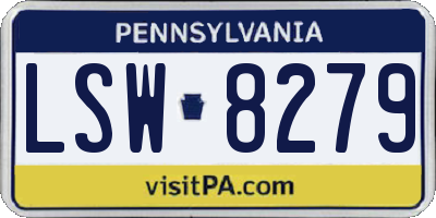 PA license plate LSW8279