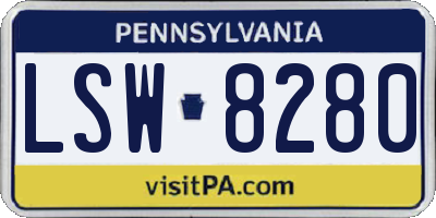 PA license plate LSW8280
