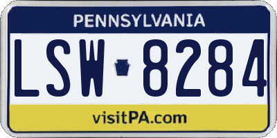 PA license plate LSW8284