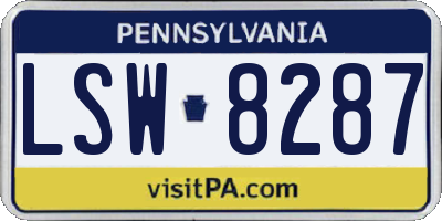 PA license plate LSW8287