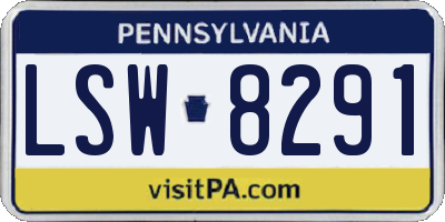 PA license plate LSW8291