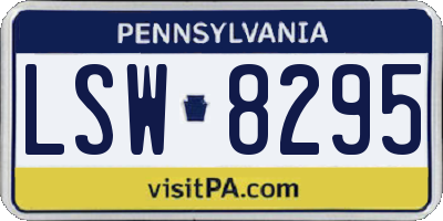 PA license plate LSW8295