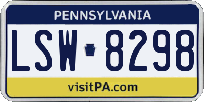 PA license plate LSW8298