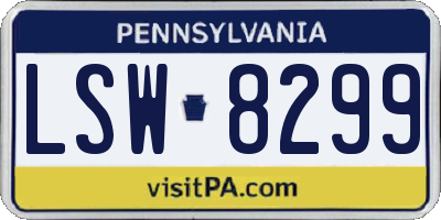 PA license plate LSW8299