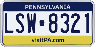 PA license plate LSW8321