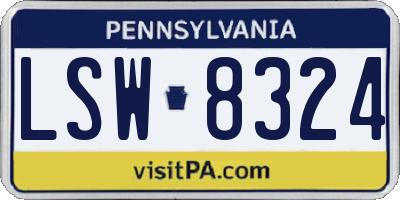 PA license plate LSW8324