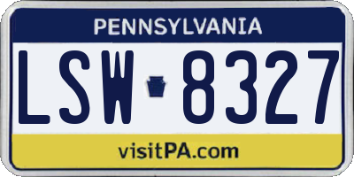 PA license plate LSW8327