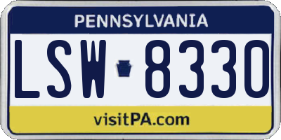 PA license plate LSW8330