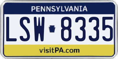 PA license plate LSW8335