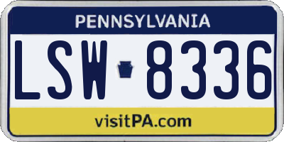 PA license plate LSW8336