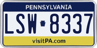 PA license plate LSW8337