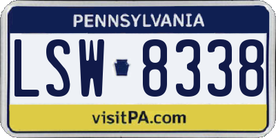 PA license plate LSW8338