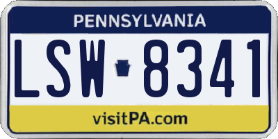 PA license plate LSW8341