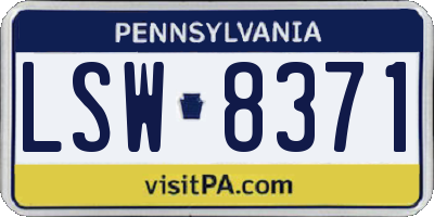 PA license plate LSW8371