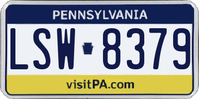 PA license plate LSW8379