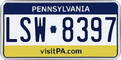 PA license plate LSW8397