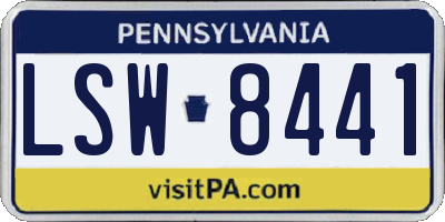 PA license plate LSW8441