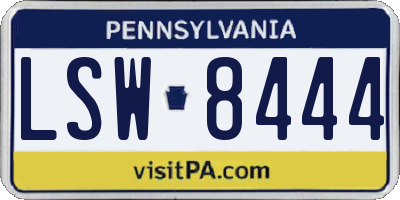 PA license plate LSW8444