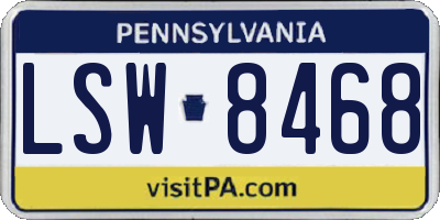PA license plate LSW8468