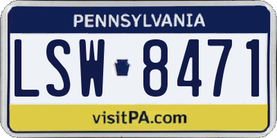 PA license plate LSW8471