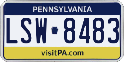 PA license plate LSW8483