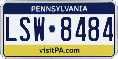 PA license plate LSW8484
