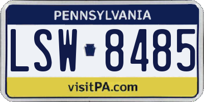 PA license plate LSW8485