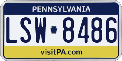 PA license plate LSW8486