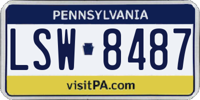 PA license plate LSW8487