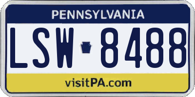 PA license plate LSW8488