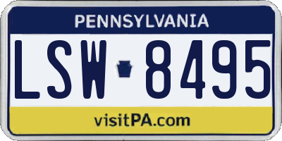 PA license plate LSW8495