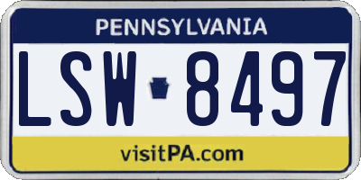 PA license plate LSW8497