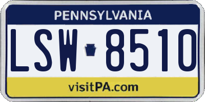 PA license plate LSW8510