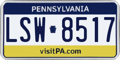 PA license plate LSW8517
