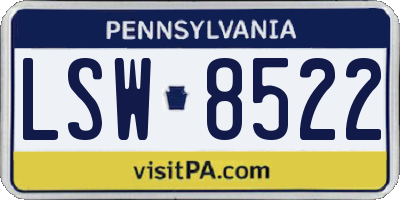 PA license plate LSW8522