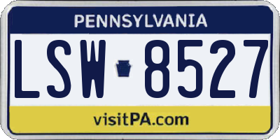 PA license plate LSW8527