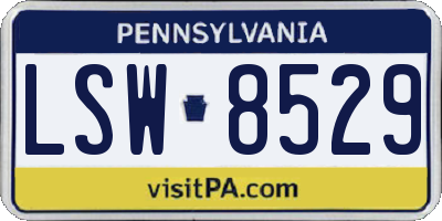 PA license plate LSW8529