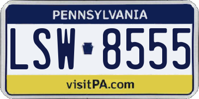 PA license plate LSW8555