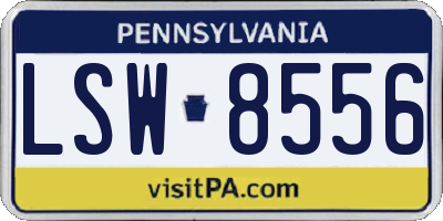 PA license plate LSW8556